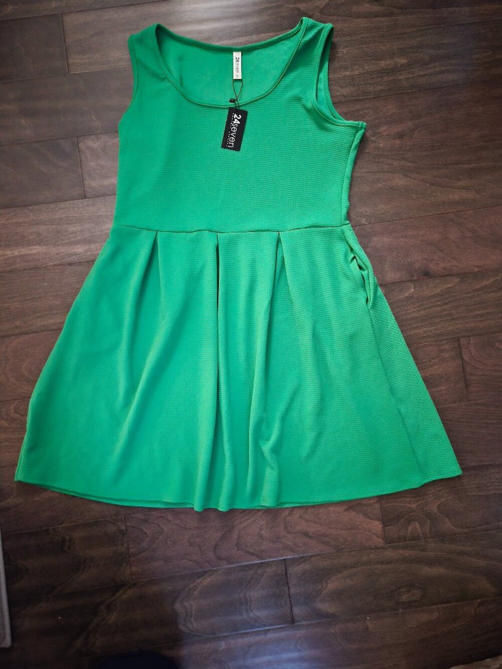Bright Kelly green fit n flare dress